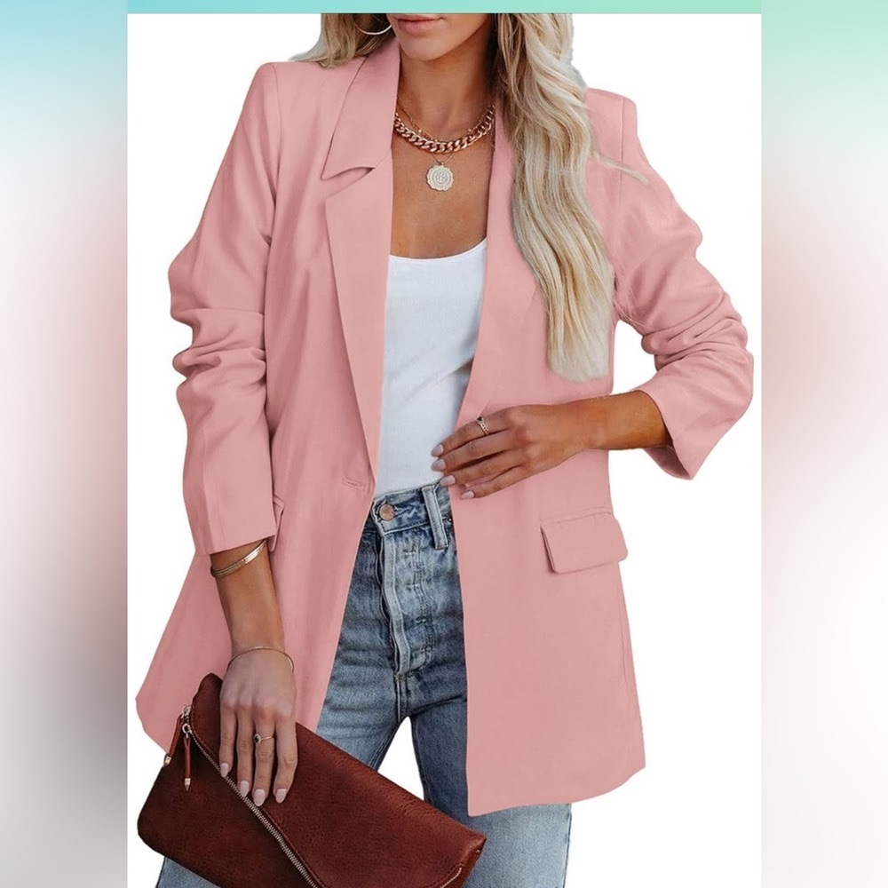 PRETTYGARDEN Women's blazer long sleeve open front with button. NWT